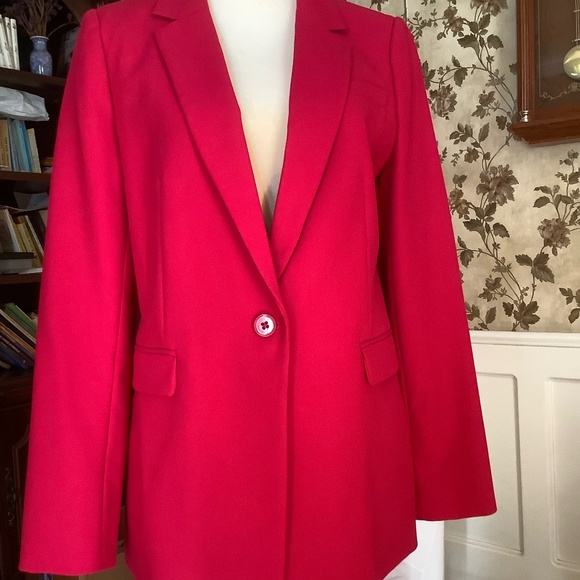 White House Black Market Blazer Jacket Raspberry Pink Size 8 - Picture 1 of 6
